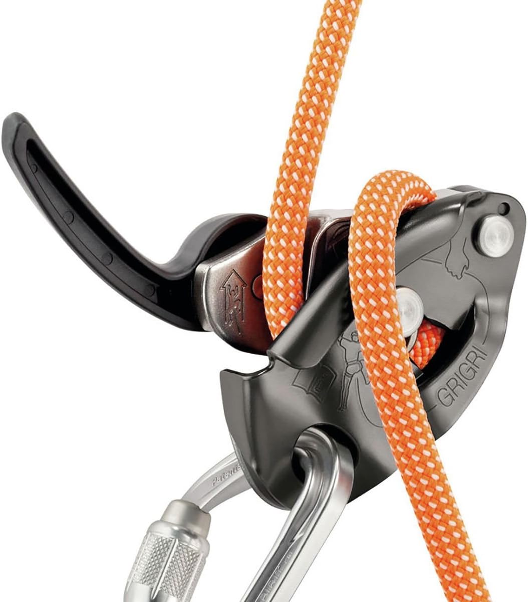 PETZL GRIGRI Belay Device - Premium Gray Climbing Gear for Safe Rock Climbing