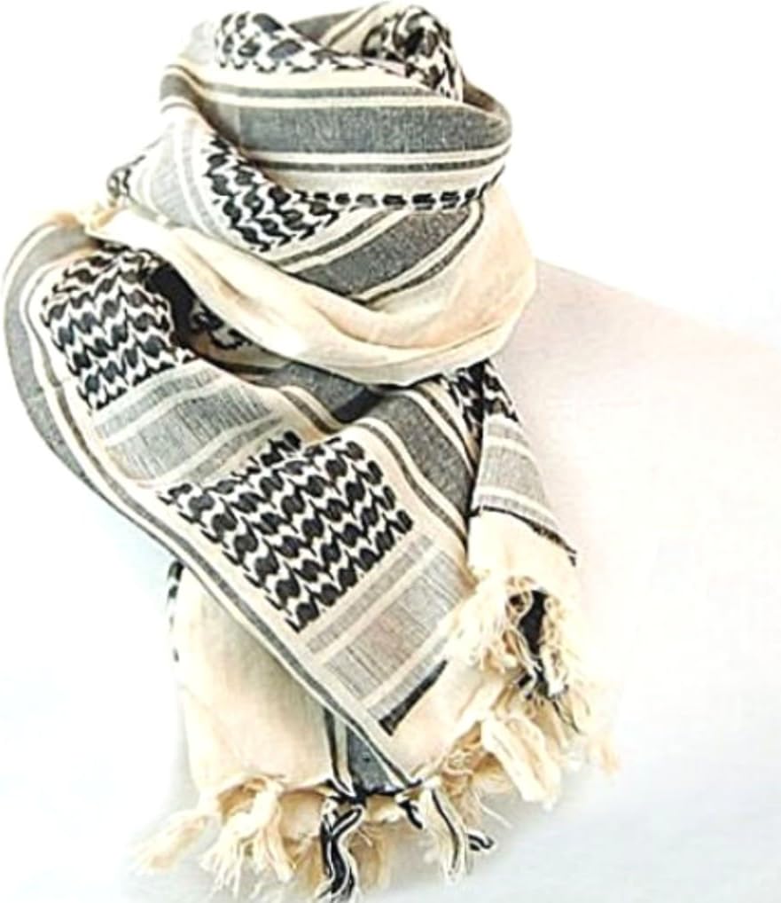 Afgan Stole Military Shemagh Tactical Arab Desert Keffiyeh Scarf Neck & Head Wrap Turban Woven Cotton 100%