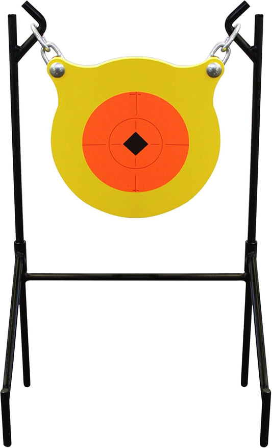 Birchwood Casey World of Targets Boomslang AR500 Steel Durable 0.5" Thick 9.5" Diameter Shooting Gong Target with Stand & Hanging Hardware