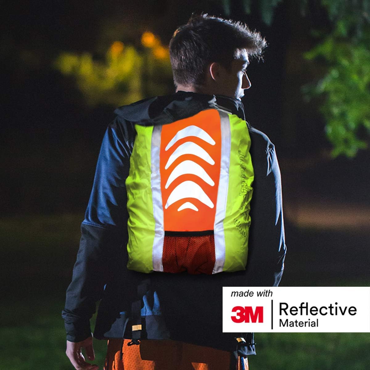 Salzmann Reflective Backpack Cover | Hi Vis, Waterproof | for Cycling & Outdoor Activities | Made with 3M Scotchlite