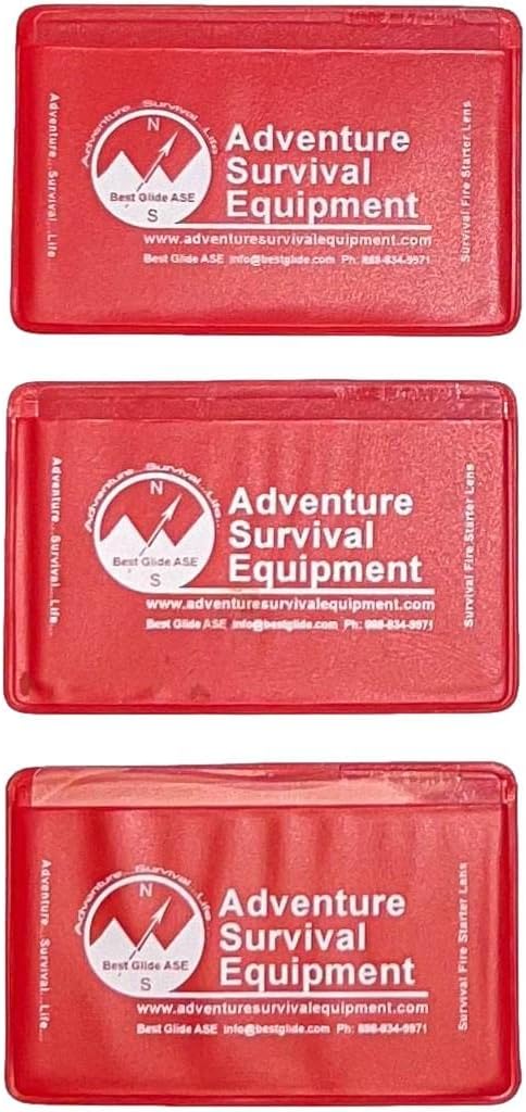Credit Card Size Fresnel Lens Fire Starter and Magnifier Lenses (3 Pack - Green)