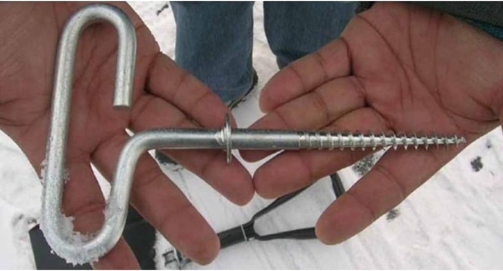 4Pcs Heavy Duty Tent Stakes, 18cm Ground Anchors, Threaded Peg for High Winds, Ice Fishing Shelter Nails, Metal Stake for Outdoor Summer Camping Activities, Durable Tent Fixer Spikes