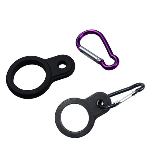 Runseaway 5Pcs Silicone Water Bottle Holder with 5Pcs Keychain Ring, Portable Bottle Carrier with Carabiner Clip for Hiking, Camping, Travel & Outdoor Activities, 5 Colors