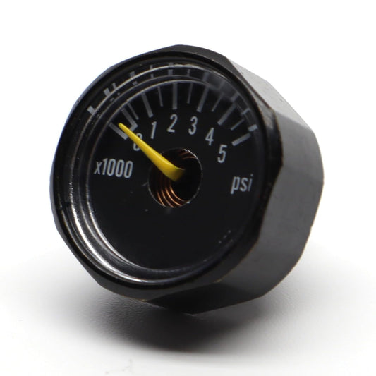 5000 PSI Paintball Air Tank Gauge - Captain O-Ring Black, Fits 3000 & 4500 PSI Tanks