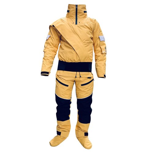 Dry Suits for Men in Cold Water Water Rescue Suit with Detachable Hood for Whitewater Canyoneering Kayaking Exploring (Yellow, Medium)