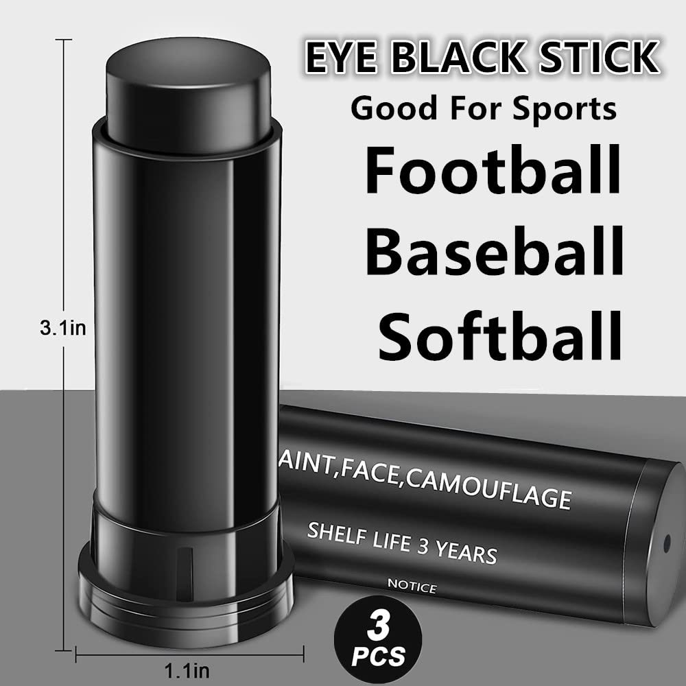 Go Ho 3 Colors Eye Black Camo Face Paint,Bulk Eye Black Baseball/Softball/Football Accessories,Football Stick Sport,Camo/Hunting Face Paint Stick,Hunting Accessories