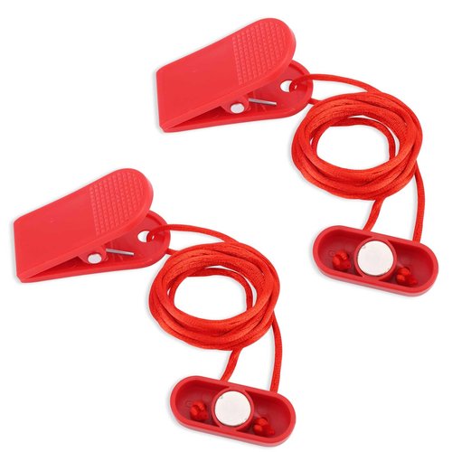 NQEUEPN 2pcs Treadmill Magnet Safety Key, 1.65x0.67in Magnetic Safety Switch Universal Treadmill Emergency Stop Magnet Replacement Accessories for Treadmills Running Machines (Flat Oval)