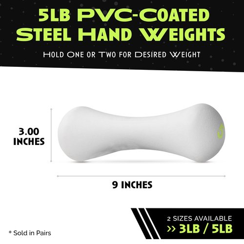 Rage Fitness Hand Weights, PVC Coated Steel, Texturized Rubber, Anti-Slip Grip - Dumbbell Set of 2 (5 lb), Strength Training Free Weights For Men, Women of All Ages