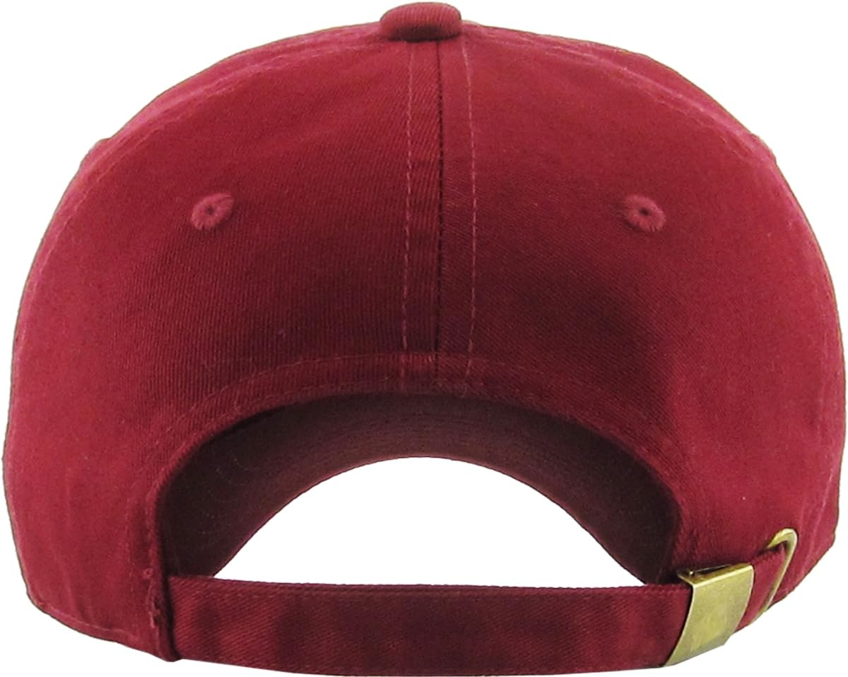 KBETHOS Classic Cotton Dad Hat, Burgundy, Adjustable