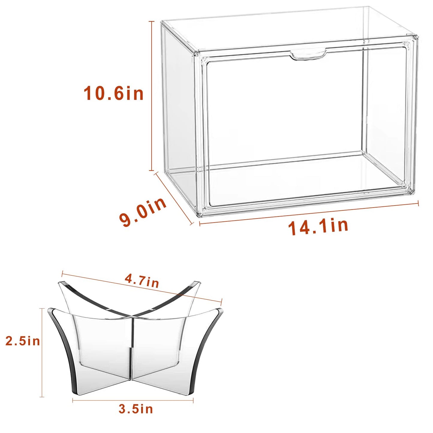 Football Display Case, Acrylic Football Display Case, Football Holder Case with UV Protection, Professional Grade Stackable Football Display Box Full Size (1PC)