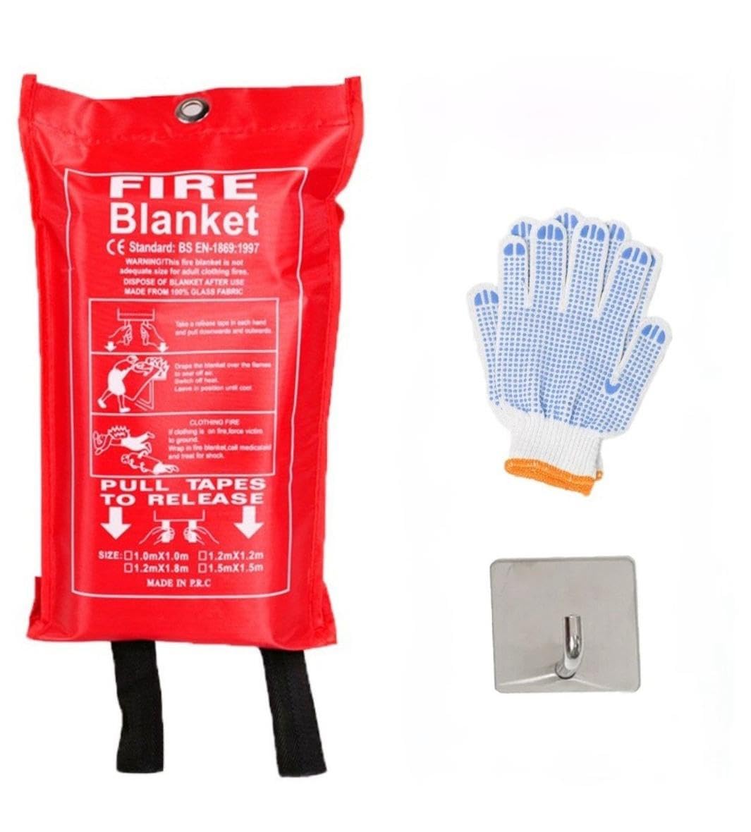 Fire Blanket: Essential Emergency Survival Safety Tool for Flame Suppression, 100% Fiberglass, Life-Saving Gear for Home, Kitchen, Camping, Car, and Office (39.3" x 39.3" Inches)