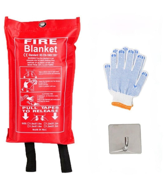 Fire Blanket: Essential Emergency Survival Safety Tool for Flame Suppression, 100% Fiberglass, Life-Saving Gear for Home, Kitchen, Camping, Car, and Office (39.3" x 39.3" Inches)