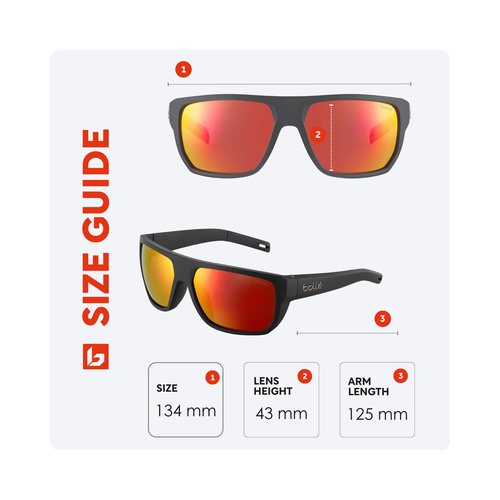 Bolle Vulture 12664 62MM Black Matte/Brown Fire Flat Top Sunglasses for Men +BUNDLE with ACCESSORY EYEWEAR KIT