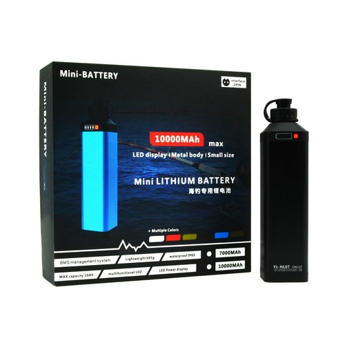 Super Mini 14.8V 10000 mAh Electric Reel Battery. Aluminum Alloy Rustproof Case. Compatible with Daiwa & Shimano Electric Fishing Reels. High Performance and Reliable Power Supply (Black)