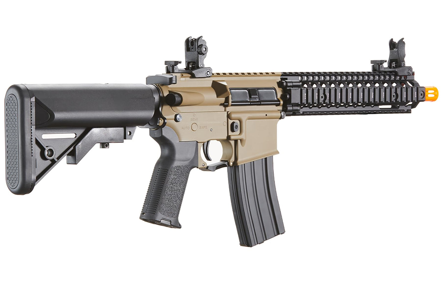 Lancer Tactical Gen 2 Raider Durable M4 Airsoft Gun w/Steel Front Rail, Grip & High Speed Mid Mag- 9.6v Nimh 1600 mAh Battery, Charger, and 1000 Rounds 0.20g BBS Included (Two-Tone)
