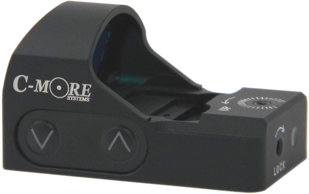 C-MORE Systems Micro Red Dot Sight STS2B, 1x Magnification, Made of Aircraft Grade Aluminum, Adjusts for Wind & Elevation, Ultra Bright, All Weather, Waterproof, Lightweight, Matte Black