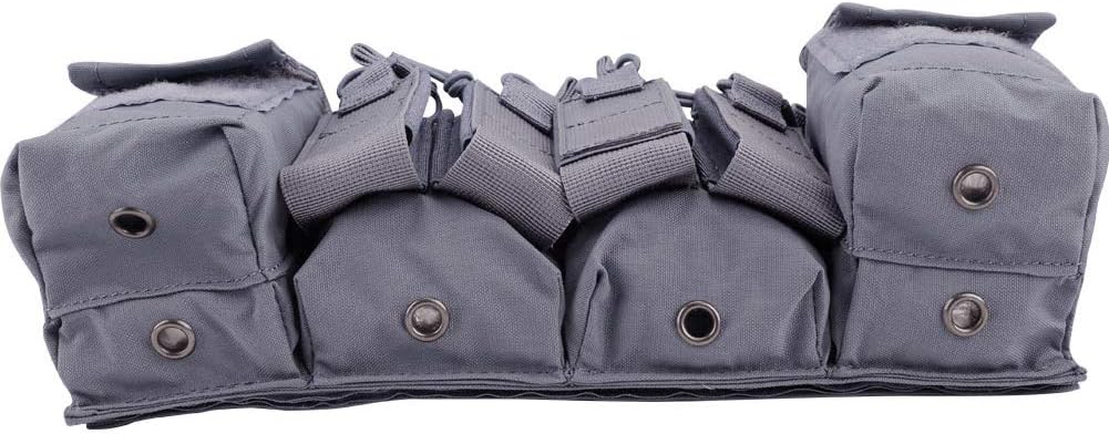 Tactical Chest Vest Rig Adjustable X Harness with 5.56 9mm Rifle Mag Pouches for Airsoft Shooting Wargame Paintball