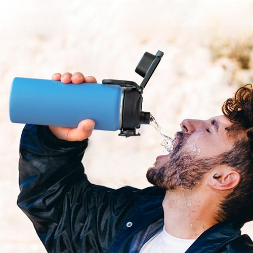 Soledea Auto Flip Lid for Bubba 20/24/40oz Wide Mouth, Spout Lid Replacement Lid with Button Lock for Hydro Flask, Simple Modern,Iron Flask,Takeya, NOT for TAL, YETI, Nalgene & Standard Mouth Bottles