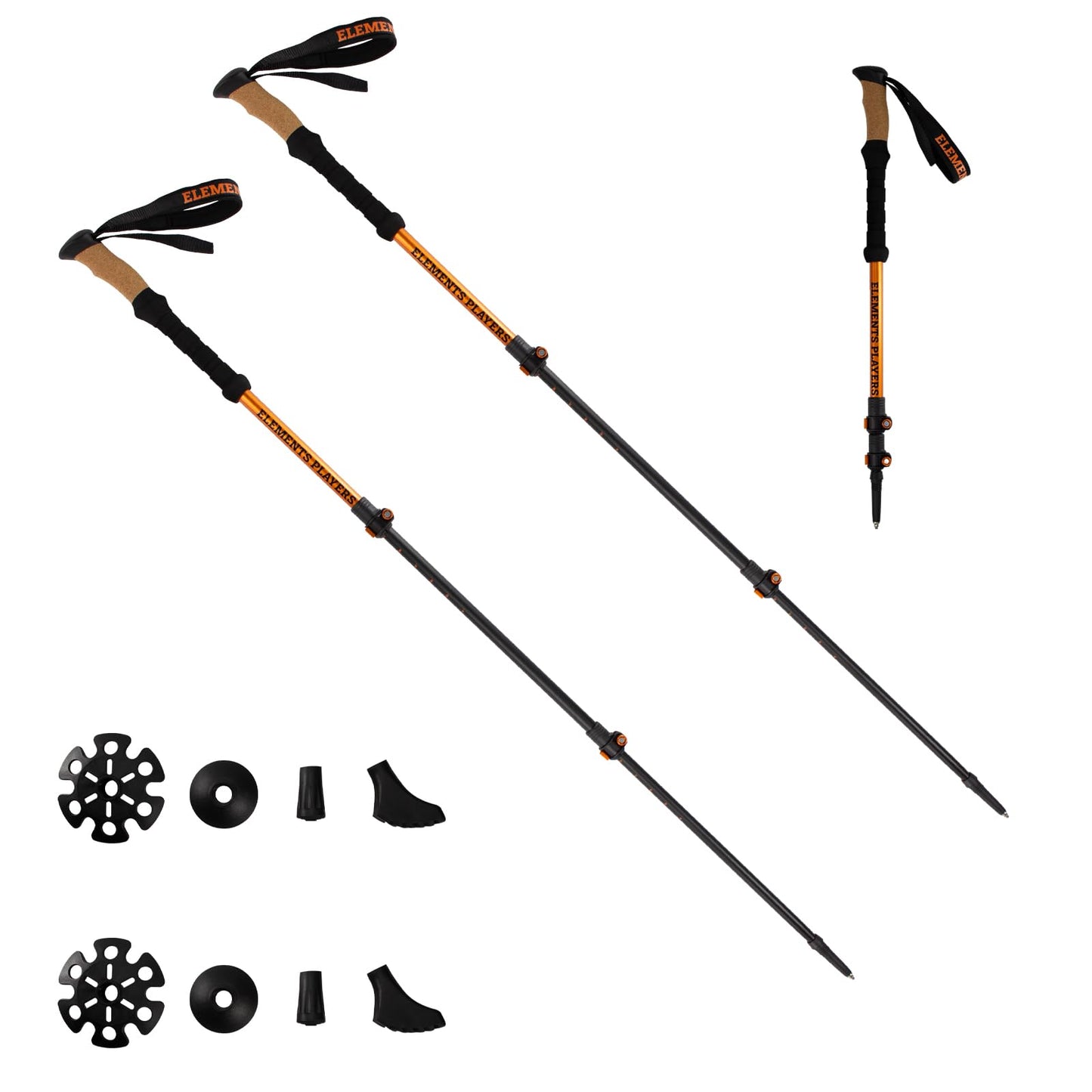 2PCS Aerospace 7075 Aluminum Collapsible Trekking Poles Shock-Absorbing & Adjustable 3-Section Hiking Sticks with Crok & EVA Grips Lightweight & Fast Flick Lock for All Terrains Hiking & Walking