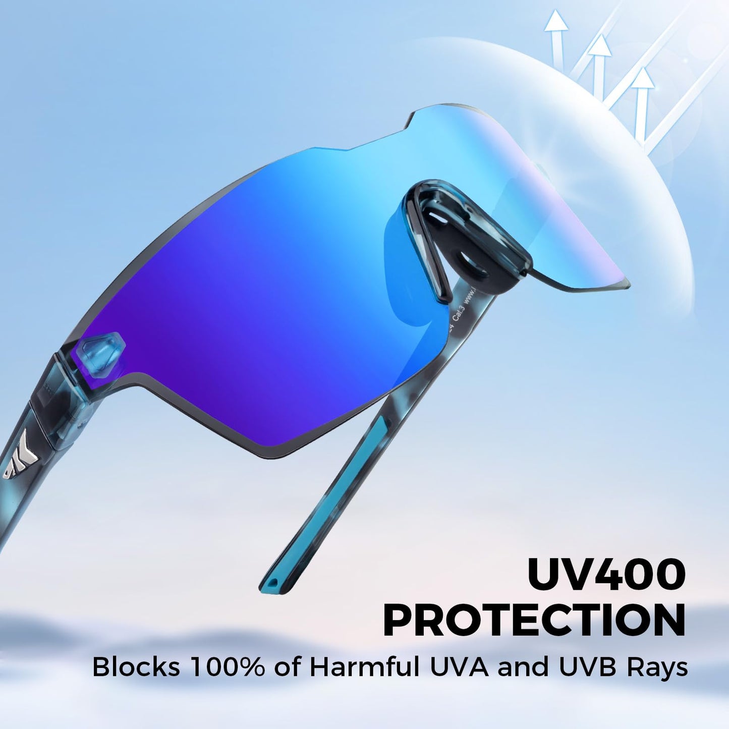 KastKing Tarkio Polarized Fishing Sunglasses, Large Single PC Lenses, Rimless Wrap Design, UV400 Protection Sports Sunglasses