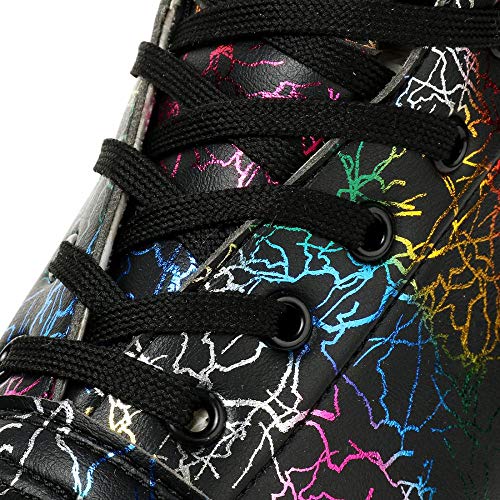 Lightning Black Roller Skates for Men Women 38 High-Top Double-Row Light Up Shoes