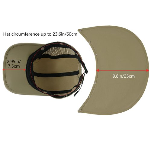 BASSDASH UPF 50+ Foldable Fishing Hat Baseball Cap with Removable Neck Flap Portable for Men Women Golf Hiking