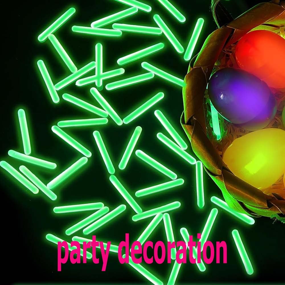 FASPLORE 100 PCS Fishing Glow Sticks for Bobbers Fishing Glow Sticks Rod Tip Glow Sticks for Night Fishing Halloween Glow Stick Decorations Comes with 4 PCS Attachments Clip