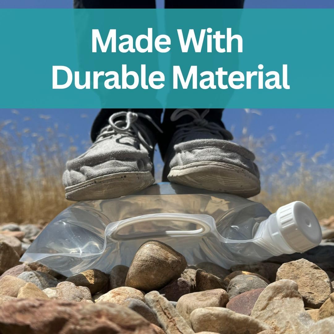 4 Liter/1-Gal Water Pouch for Emergency Water/Food Storage, Camping, and Hurricane Supplies for Home | Compact Collapsible Water Container