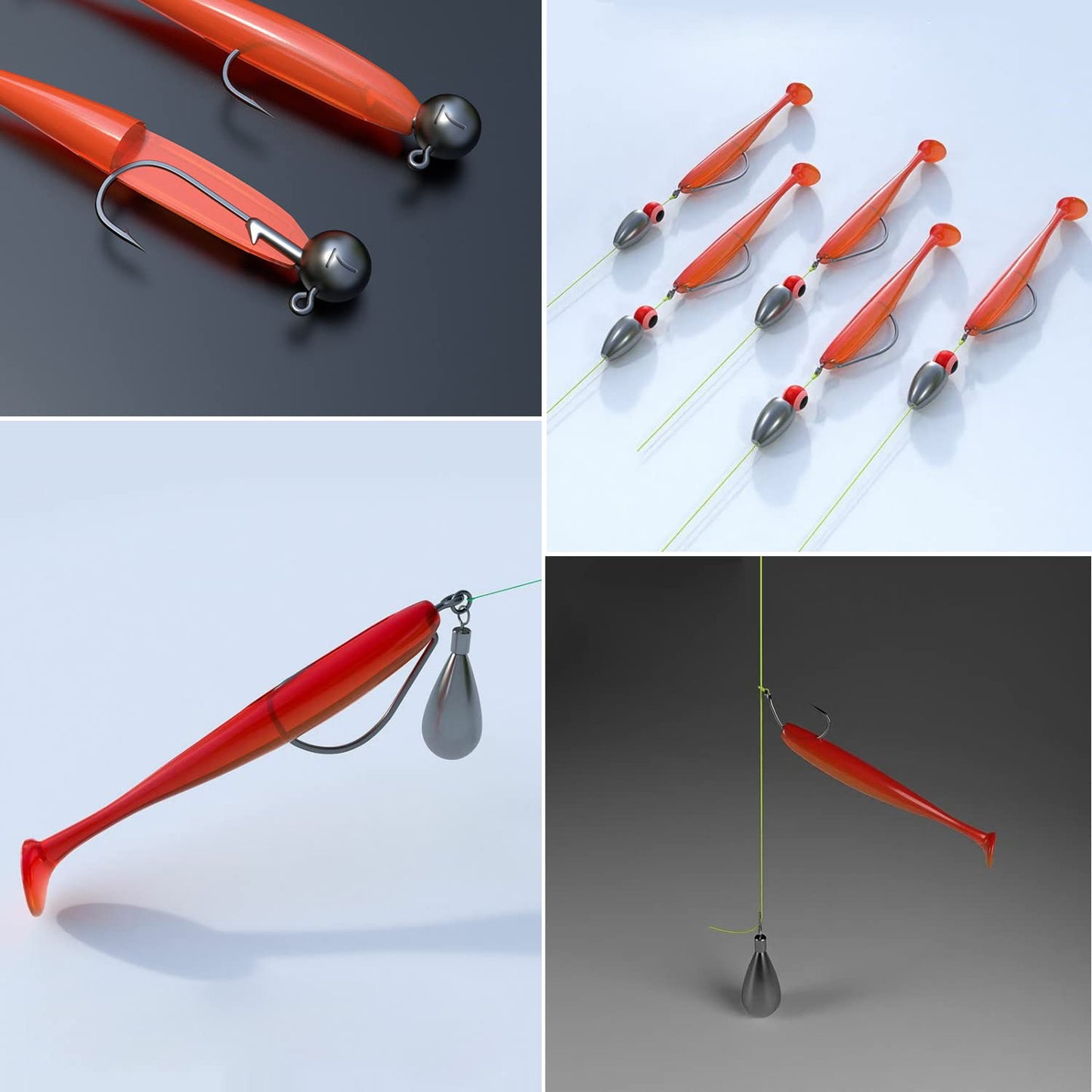 Fishing Lures Tackle Box Bass Fishing Kit,Saltwater and Freshwater Lures Fishing Gear Spinnerbaits, Plastic Worms, Jigs, Topwater Lures, Tackle Box