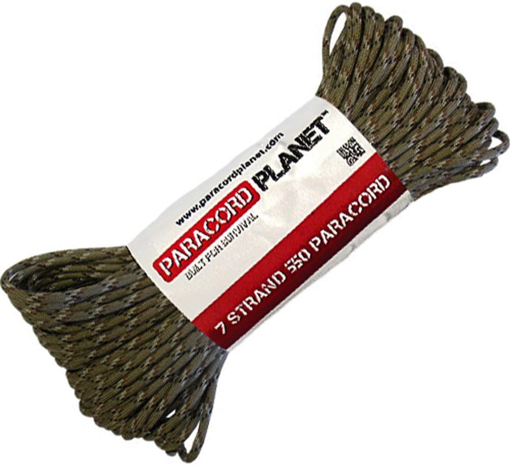 Paracord Planet 550 lb, 50' Foot Hank, Parachute Cord. Also Known as Paracord Rope, Parachute Rope, Utility Cord, Tactical Cord, and Military Cord. USA Made to Provide Durability and Strength.