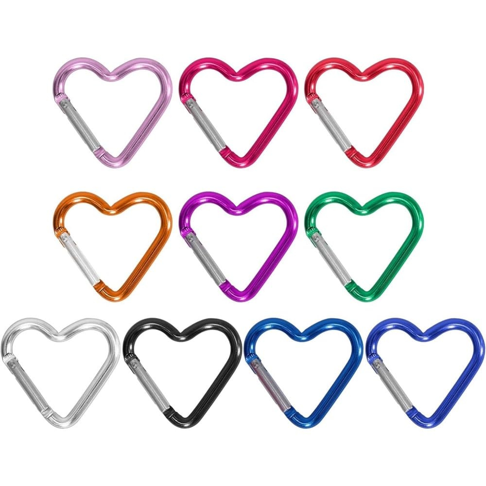 2Pcs Light Purple Heart Snap, Hooks Carabiner, Hook Clip Key Holder Aluminum Alloy Keychain Clips for Outdoor Traveling Walking Lightweight Aluminum Alloy Keychain Clip Backpack Carabiner