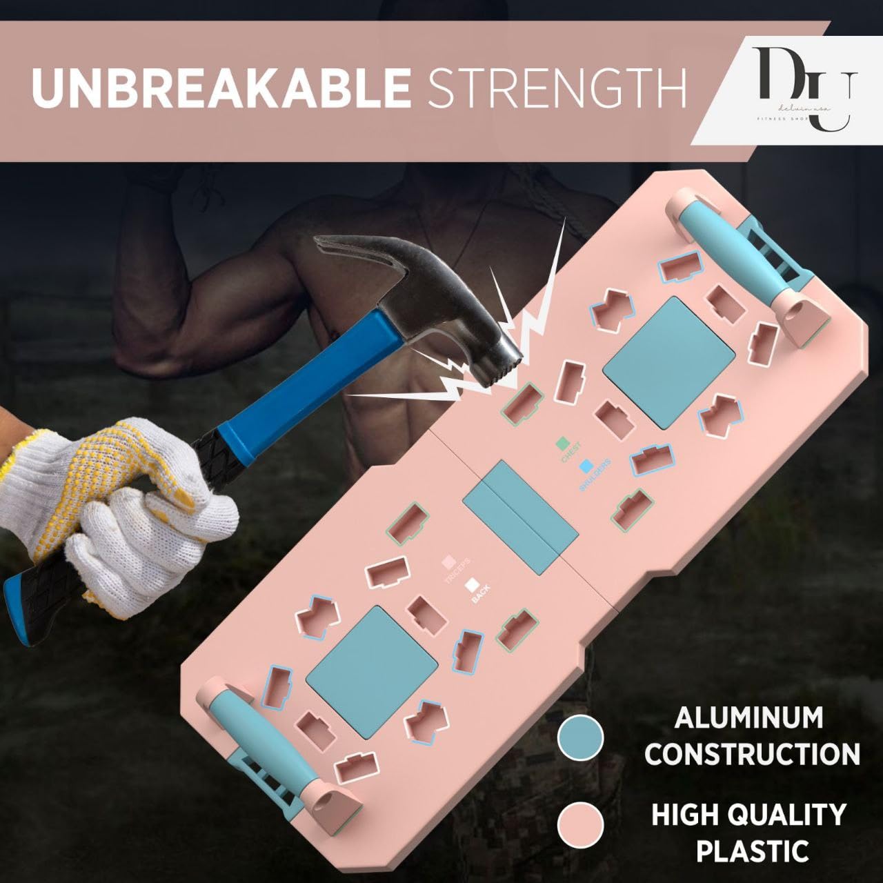 Generic Push Up Board, Home Workout Equipment, Pushup Board, Gym Stuff for Men, Home Workout Equipment (Pink)