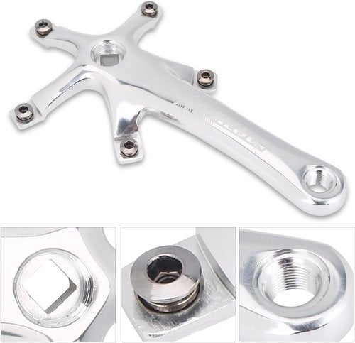 Bike Crankset, Bike Crank Arm Set, Aluminium Alloy Bike Single Speed Crankset, Left and Right Crank Arms Repair Parts for Mountain Bike, Road Bike (1 Pair)