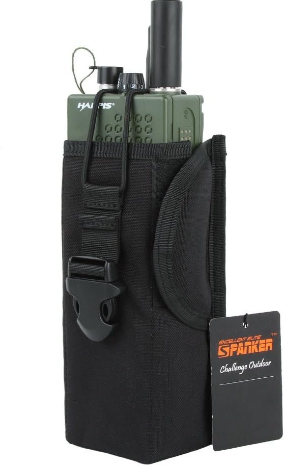 EXCELLENT ELITE SPANKER Tactical Universal Radio Holster Pouch Holder Case Bag Molle Adjustable Military Walkie Talkie Holder