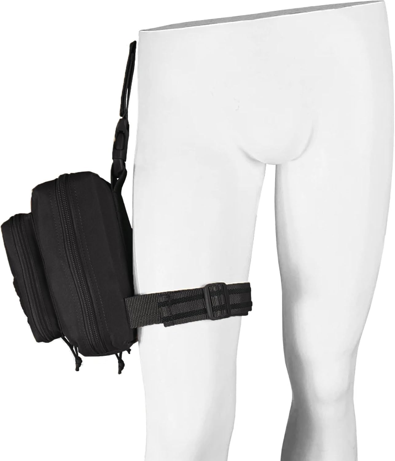 FOX OUTDOOR PRODUCTS Drop Leg First Responder System Pouch - Tactical Thigh & Belt Attach Accessory with Elastic Loops & Additional Rip Away Pouch