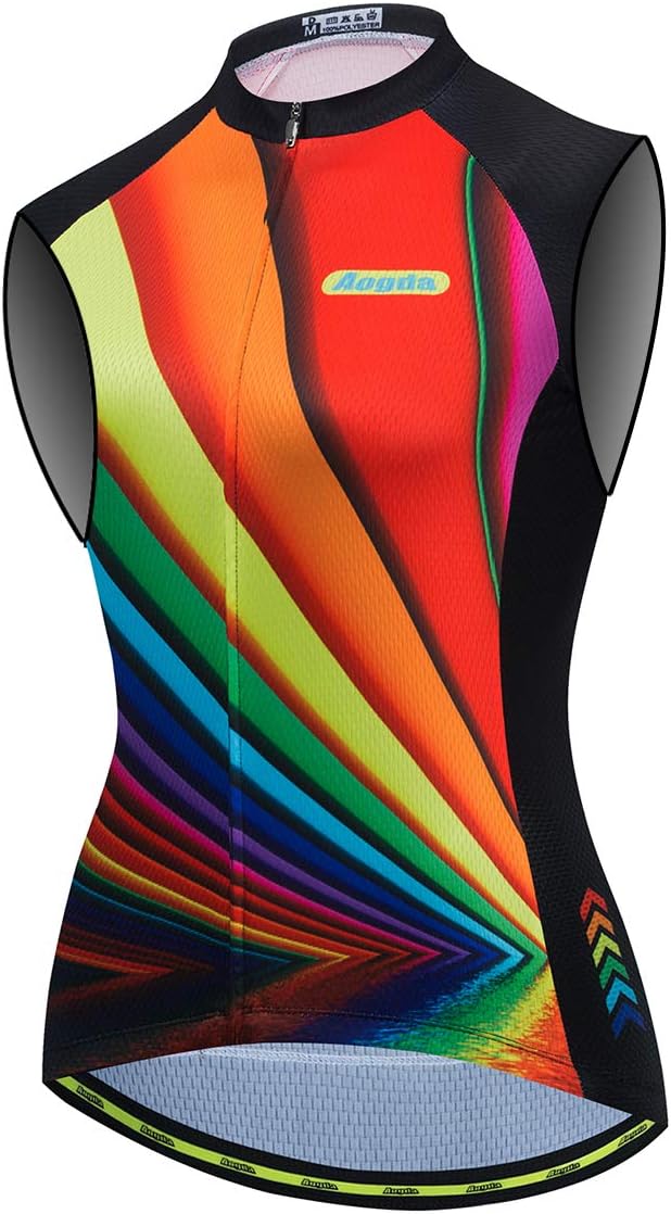 Aogda Sleeveless Cycling Jerseys Women Bike Tops Team Biking Shirts Bicycle Vests Clothing