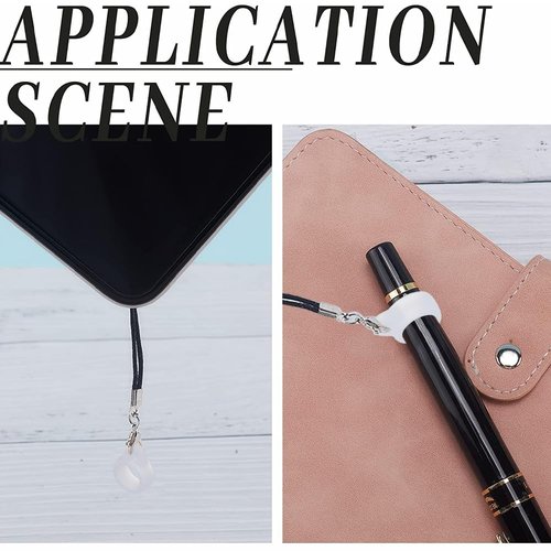 GORGECRAFT 1 Box 60PCS White Anti-Lost Silicone Rubber Rings Holder Silicone Pendant Multipurpose Adjustable Cases 8mm Necklace Lanyard Replacement Carrying Kit for Key-Ring Pendant