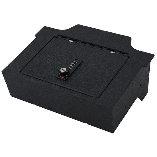 YOULAI Center Console Gun Safe - Console Gun Vault Compatible with RAM 1500/2500/3500 LARAMIE/BIGHORN/POWERWAGON 2019-2025, NOT FIT Cup Holder with Cover, 4 Digit Lock with Backup Key.