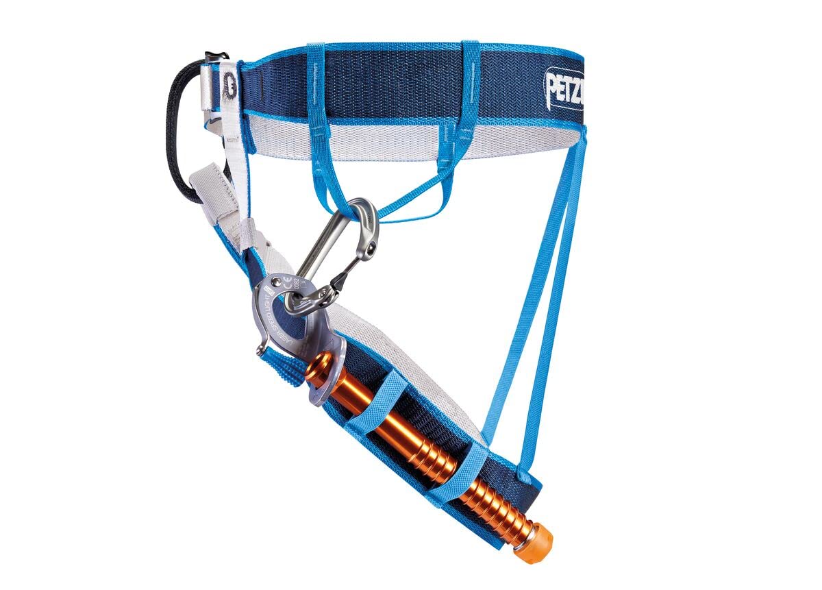 PETZL TOUR Harness - Lightweight Harness for Glacier Travel and Ski Touring - Blue - S/M
