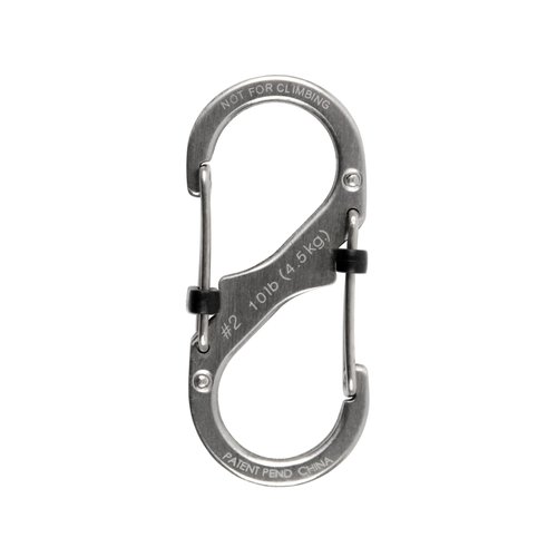 Nite Ize S-Biner SlideLock Stainless Steel - Secure Key Holder Carabiner with SlideLocks - Key & Keychain Organizer - Lockable Carabiner for Daily Use - 10lb Weight Rating - Size 2, Stainless (5 Pack)
