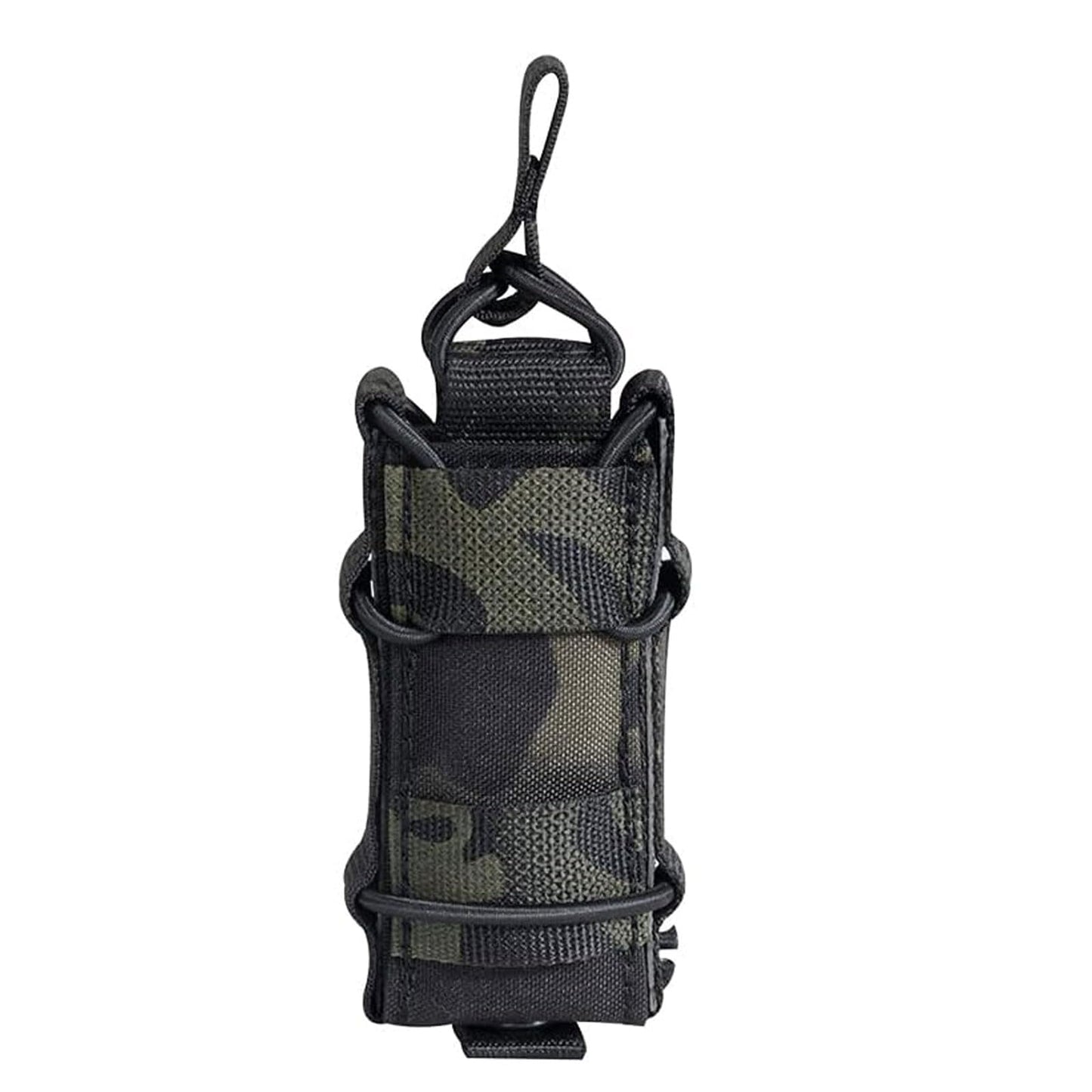 EXCELLENT ELITE SPANKER Open Top M4 M14 M16 AR15 Mag Pouch and Single Pistol Mag Pouch Flashlight Holder Magazine (muticam Black, Single Pouch)