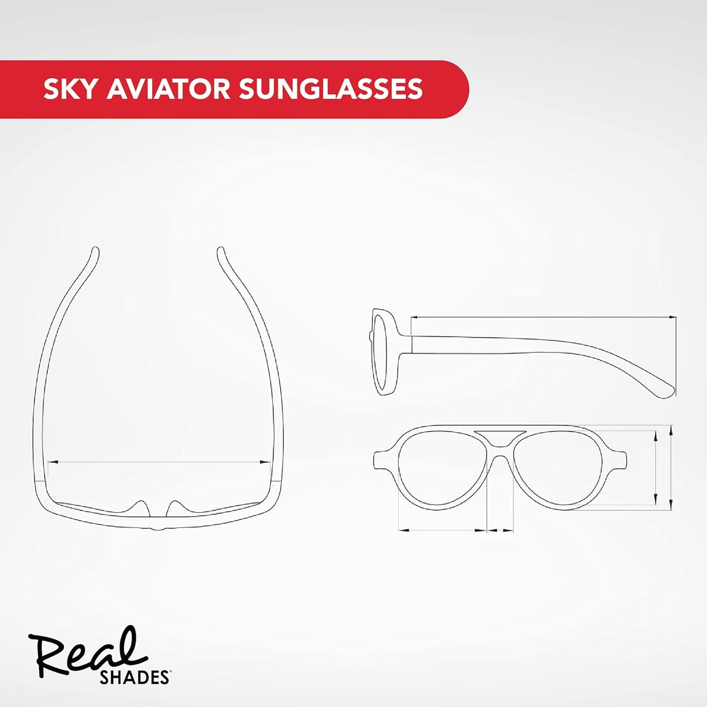 Sky Aviator Sunglasses for Kids, Toddler - Flexfit Frames