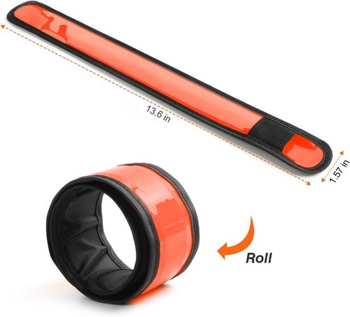 LED Light Up Slap Bracelets - Pack of 6 Night Safety Wrist Bands for Cycling & Outdoor Sports