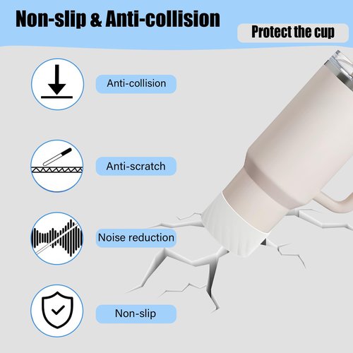 Silicone Boots for Stanley Cup 40 oz & Hydro Flask wide mouth 12-24 oz, Bottom Boot for Stanley IceFlow Flip 30 20 oz,for Tumbler with 2.95-3.1 inch bottoms,Prevent dents and Scratches,Noise Reduction
