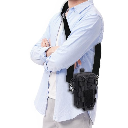 WUYUNTAI Tactical Backpack Accessories, Molle Phone Pouch, Tactical Belt Accessories, Black