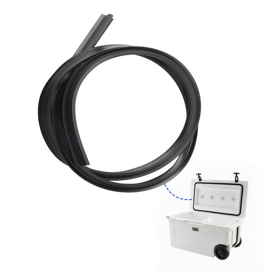 Silicone Cooler Lid Gasket for YETI Cooler 20qt, 45qt, 70qt, 110qt, Cooler Replacement Sealing Strip, Black, 8 Feet Cooer Accessories