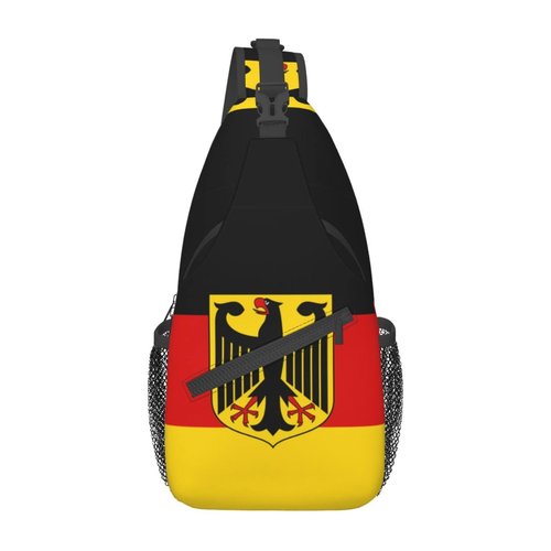 Cute German Flag Sling Backpack, Multipurpose Crossbody Shoulder Bag Travel Hiking Germany Casual Daypack for Men Women