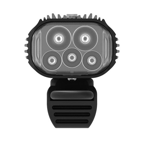 LEZYNE Mega Drive Bicycle USB-C Rechargeable IPX7 White LED Front Light with Multiple Solid & Flash Modes | Integrated Silicone Rubber Strap Mount | 2400 Lumens, Black Gloss