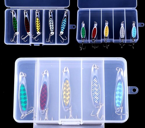 Lumista Fishing Spoons Lures for Trout Pike Walleye, Fishing Lures for Bass,Spoons Lures for Freshwater/Saltwater Fishing Lures,Fishing Spoons 5pcs with Box