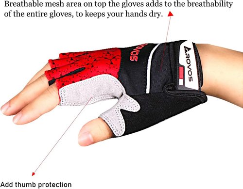 Men & Women Cycling Gloves - 5mm Padded Half Finger Breathable Mountain & Road Biking Gloves